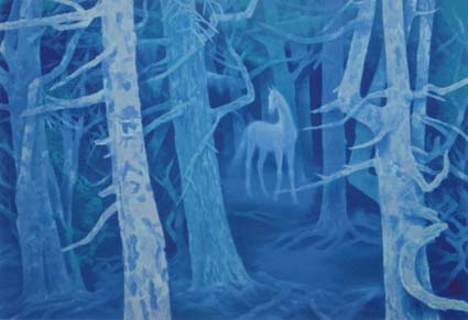 東山魁夷「白馬の森（新復刻画）」